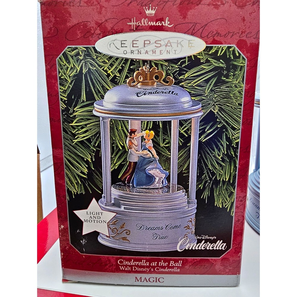 Hallmark 1998 Cinderella at the Ball Disney Ornament Magic Light Motion TESTED W